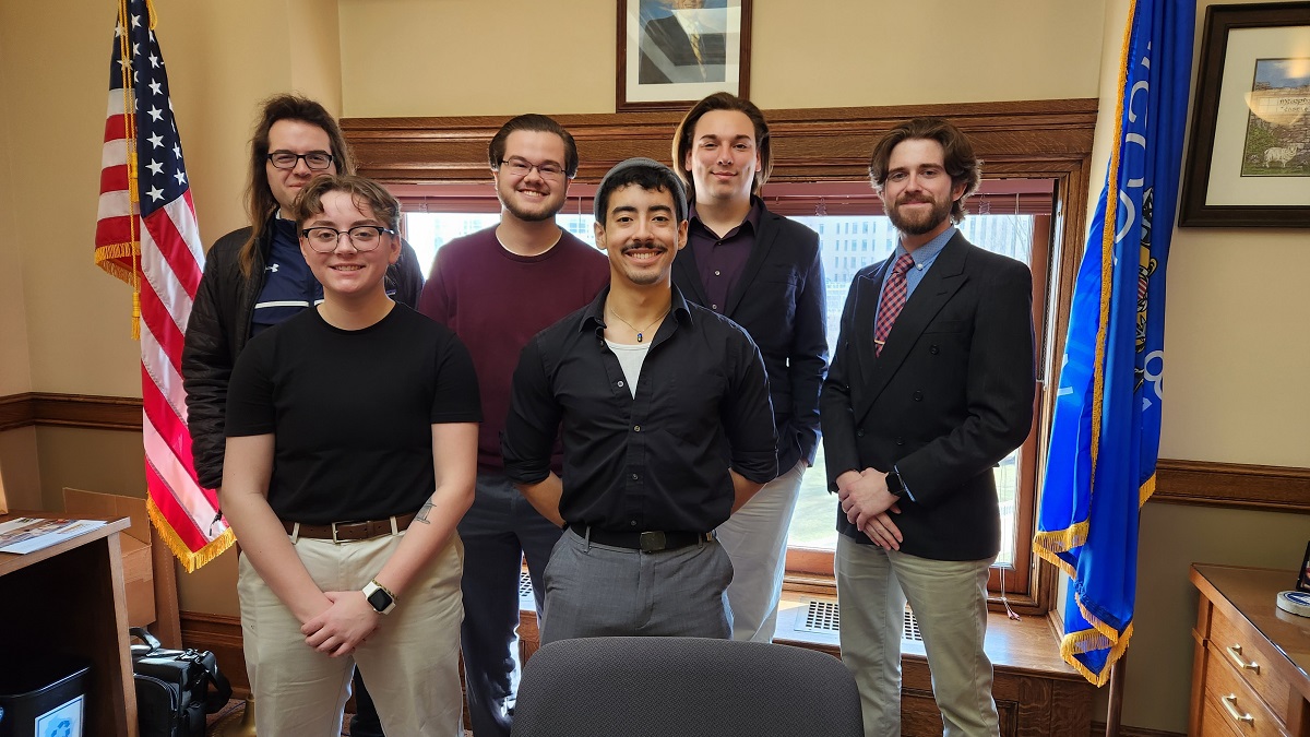 Student government representatives from UW-Stevens Point, UW-Platteville and UW-Green Bay visited the office this week.