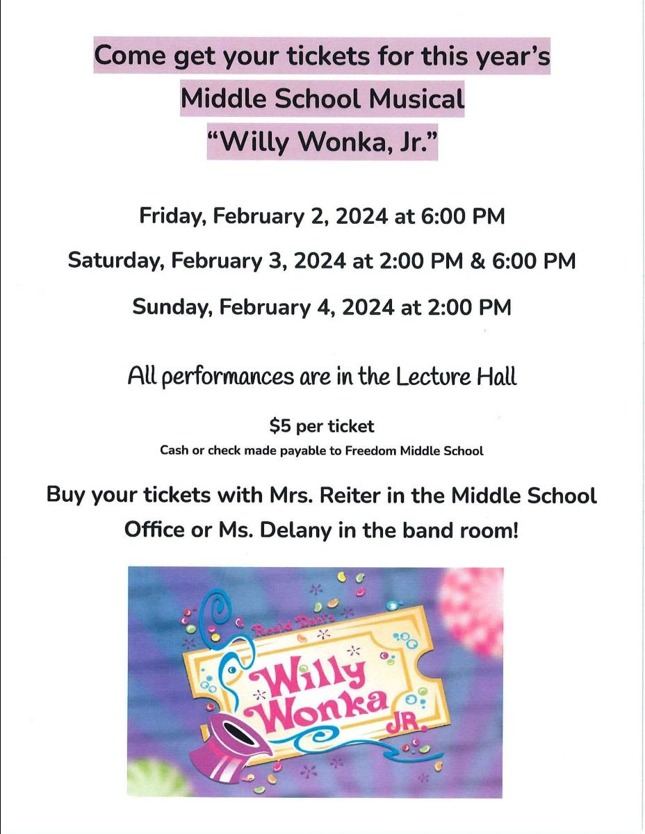 Middle School musical Willy Wonka Jr.