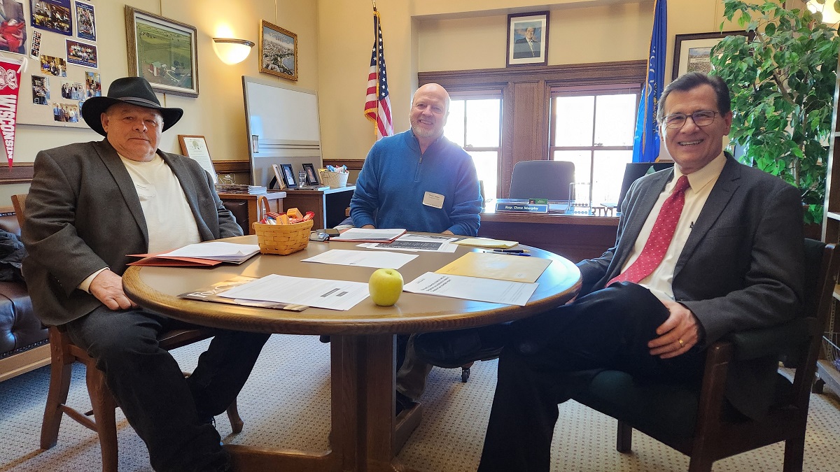 On Wednesday, the Wisconsin Farm Bureau Federation held its annual Ag Day at the Capitol. Steve Jentz and Randy Tenpas visited the office.