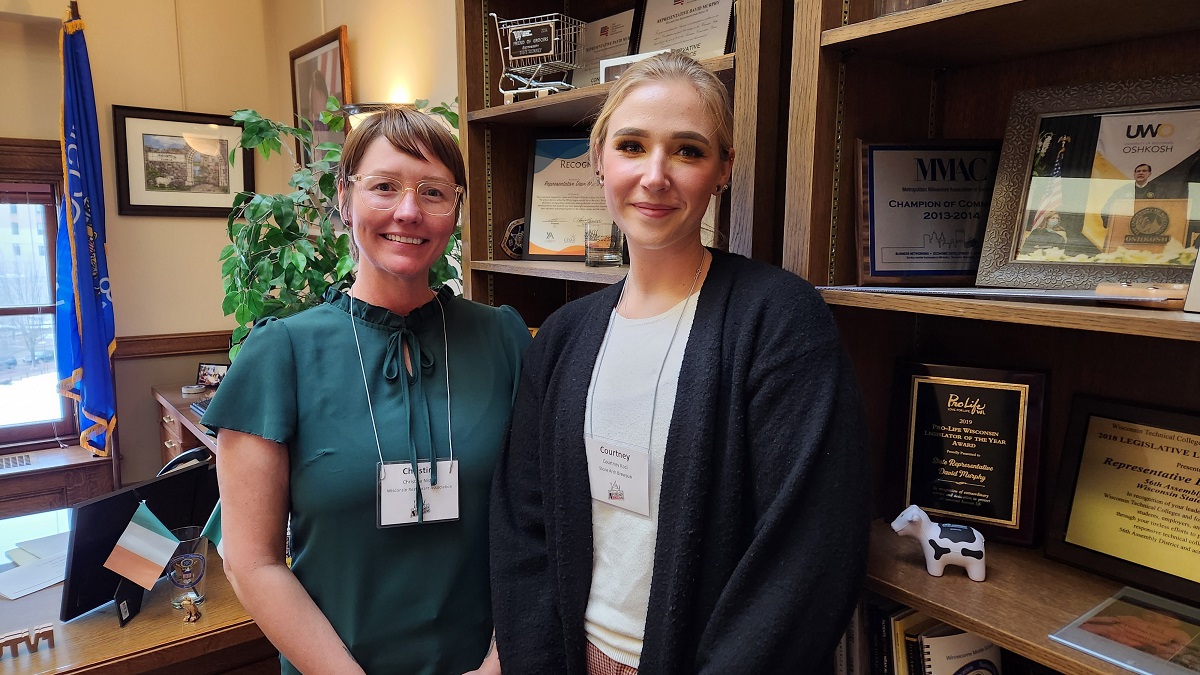 Christina Nistler and Courtney Koci visited on behalf of the Wisconsin Restaurant Association.