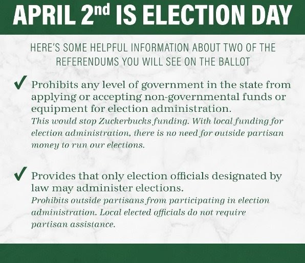 There are two referenda questions on Wisconsin's April 2 ballot.