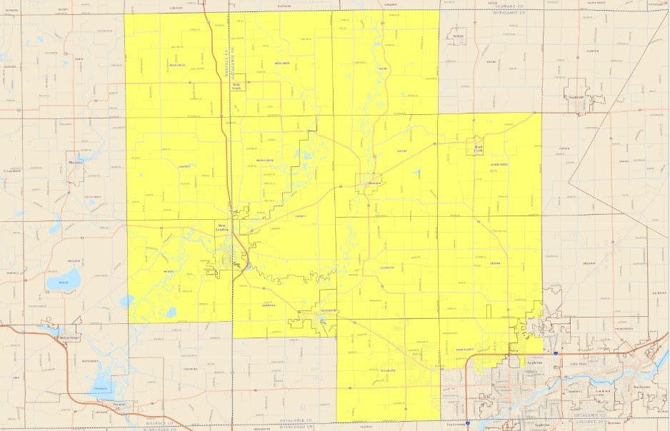 New map for Wisconsin's 56th Assembly District.