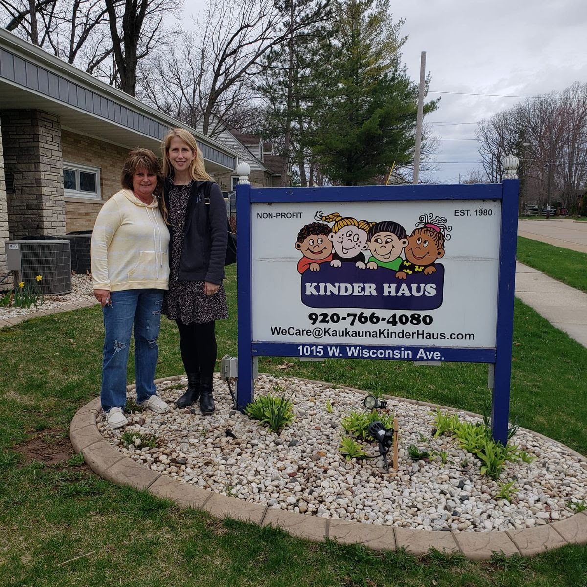 Wisconsin State Rep. Joy Goeben met with Lynn at Kinder Haus to discuss child care concerns. 