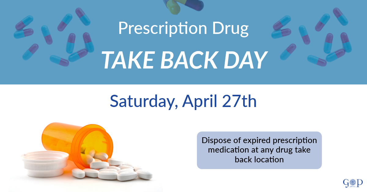 April 27 is Prescription Drug Take Back Day.