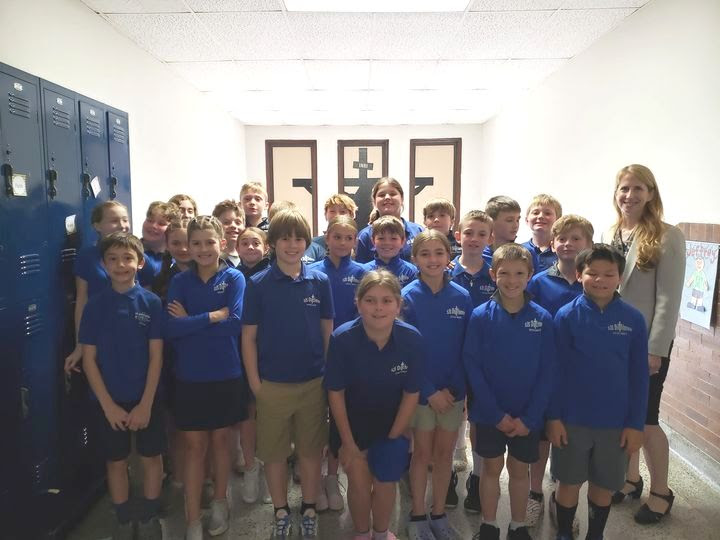 Wisconsin State Rep. Joy Goeben met with students at St. John Nepomucene School in Little Chute.