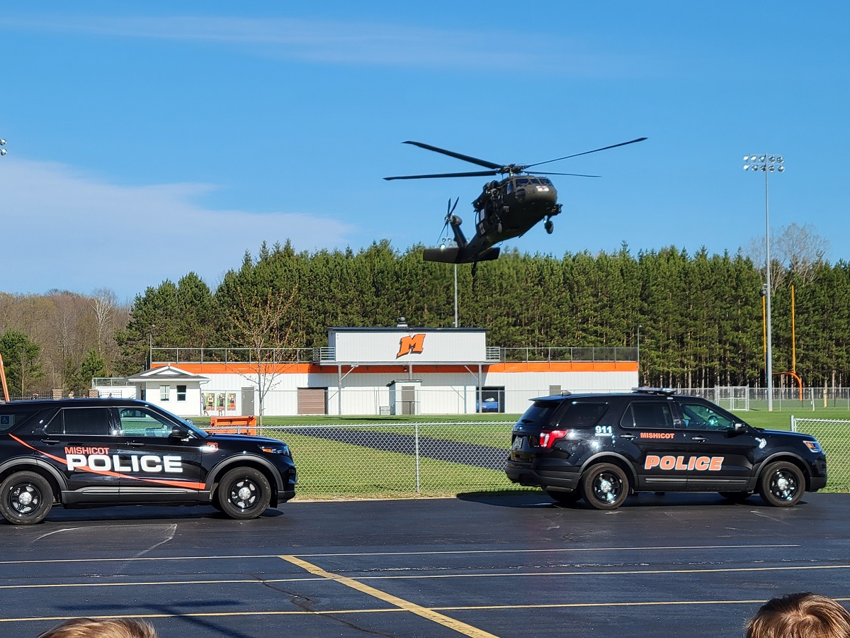 It's not every day that a Black Hawk touches down in Mishicot! Thank you to O.H. Schultz Elementary School for hosting such a great event!