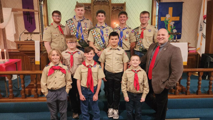 Wisconsin State Rep. Shae Sortwell attended an Eagle Scout Court of Honor Ceremony in Mishicot for Eli Benfield, Jacob Benfield, and Nicholas Parma.