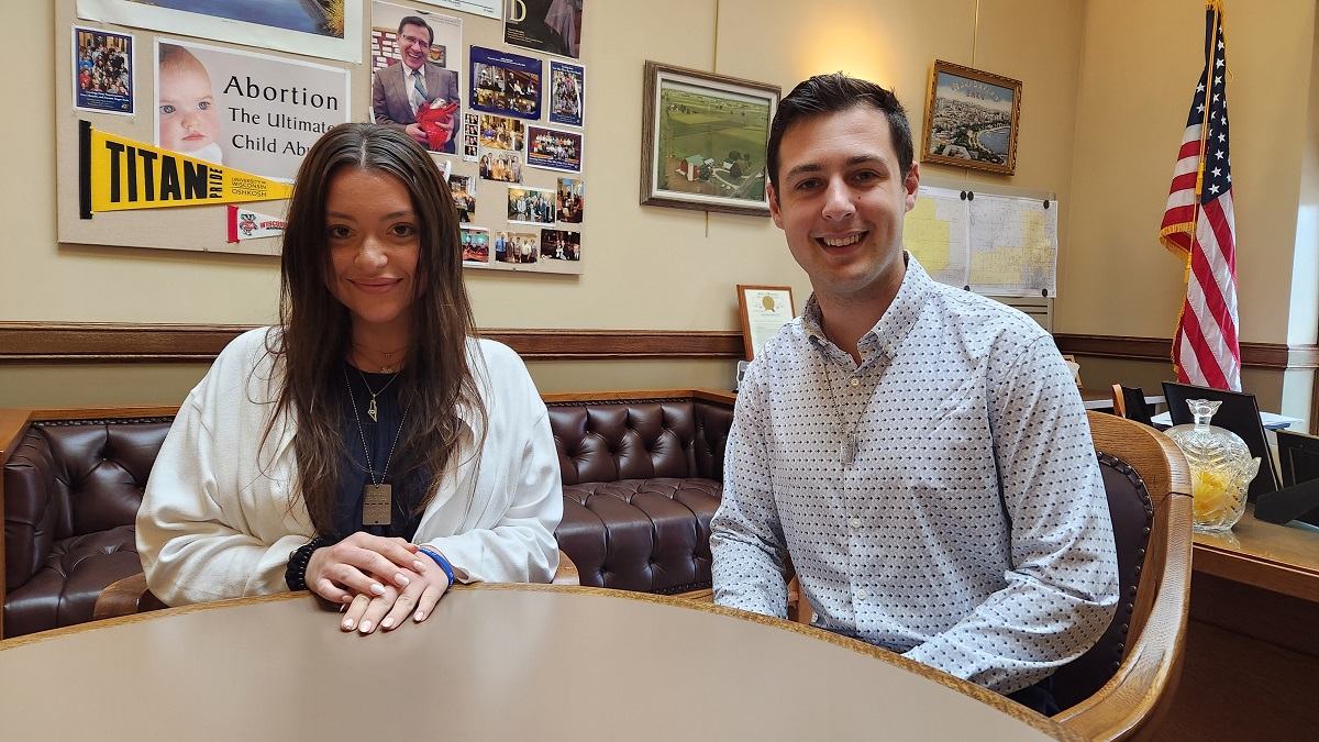 Chloe Astrachen and Ben Newman visited my office last week to thank me on behalf of the Jewish student community at UW-Madison for co-authoring a letter to UW-Madison Chancellor Jennifer Mnookin, urging Chancellor Mnookin - in the strongest possible terms - to protect Jewish students from intimidation and discrimination on the UW campus during the recent protests.