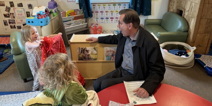 Wisconsin State Rep. Dave Murphy visited Joyful Beginnings Academy child care center in Hortonville.