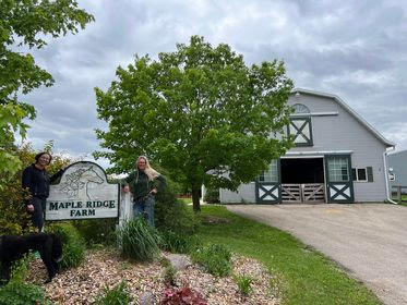 Wisconsin State Sen. Rachael Cabral-Guevara visited Maple Ridge Farm in New London.