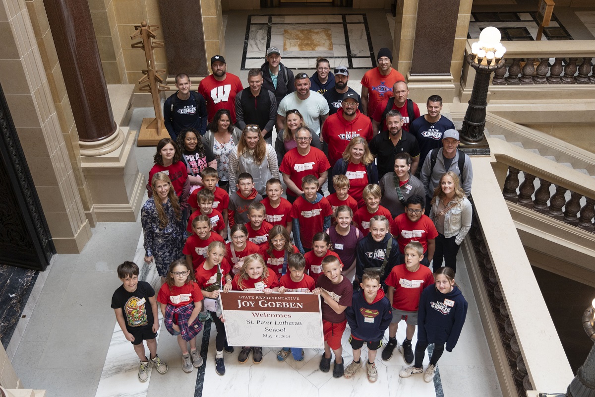 Wisconsin State Rep. Joy Goeben welcomed St. Peter Lutheran School to the State Capitol.