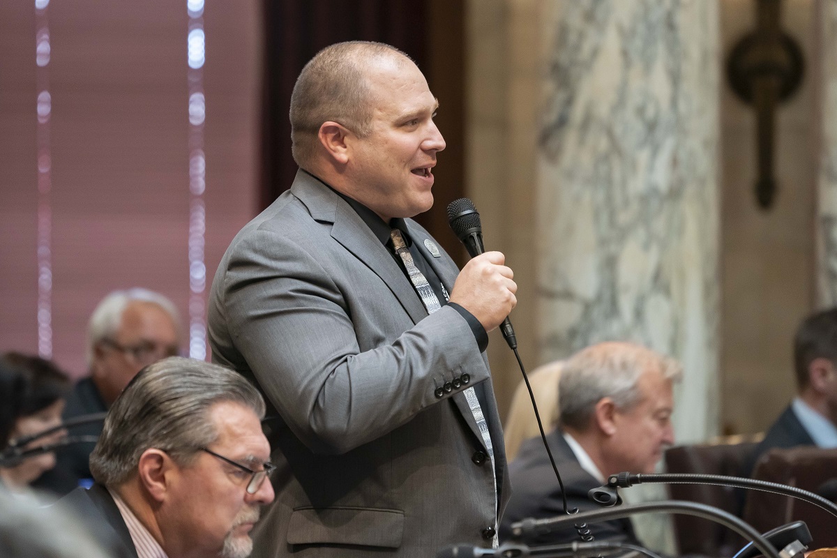 Wisconsin State Rep. Shae Sortwell addresses the Assembly.