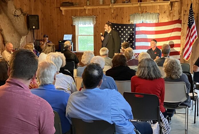 Wisconsin State Sen. André Jacque and businessman Tony Wied participated in a candidate forum hosted by Northeast Wisconsin Patriots on June 20, held at Rock K Ranch in Greenleaf.