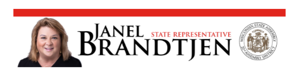 Press release header for Wisconsin State Rep. Janel Brandtjen.