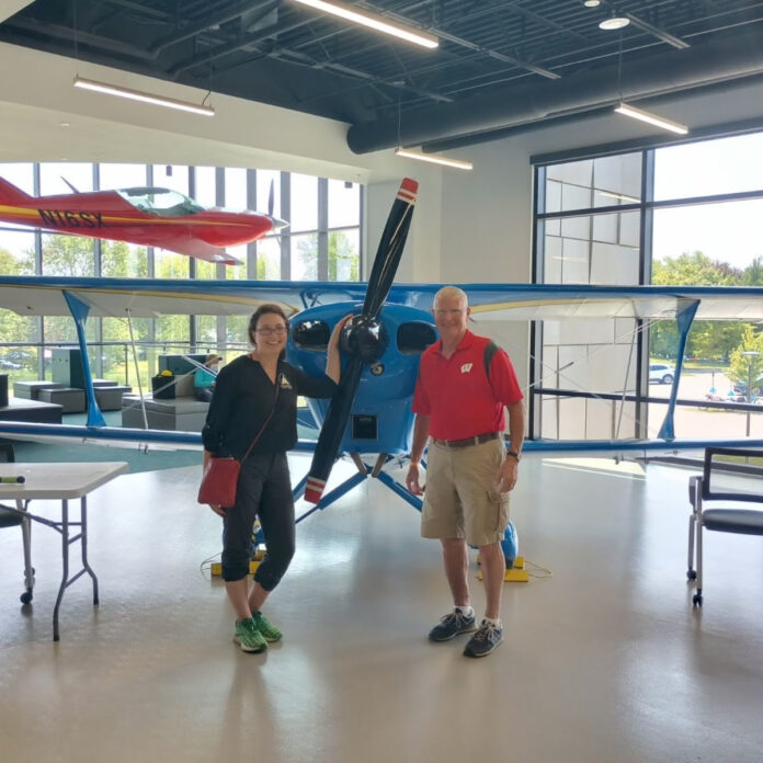 Wisconsin State Sen. Rachael Cabral-Guevara attended the Experimental Aircraft Association fly-in at at Wittman Regional Airport.