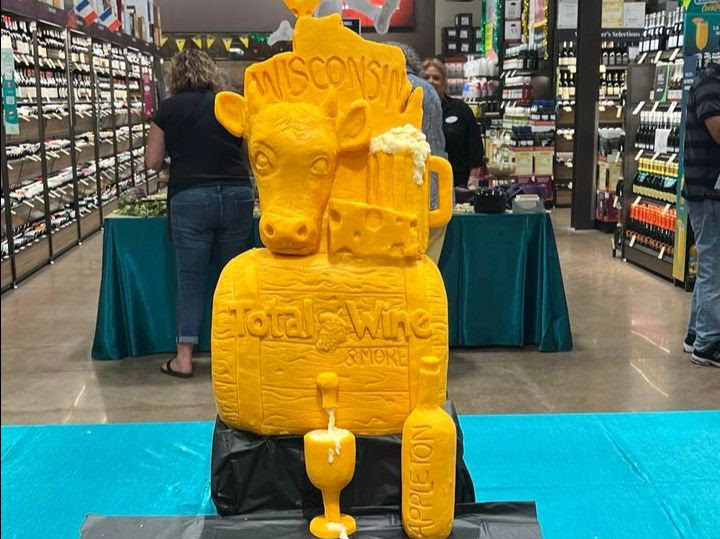 Total Wine's Cheese Sculpture for the Grand Opening.