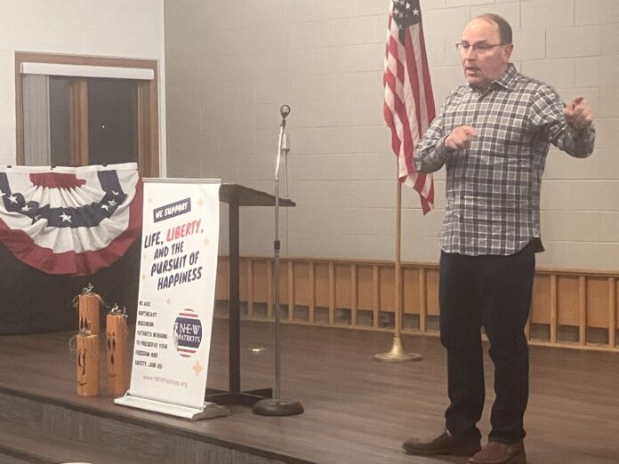 At a NEW Patriots meeting on October 17, Congressman Tom Tiffany discussed refugee resettlement and illegal immigration in Wisconsin.