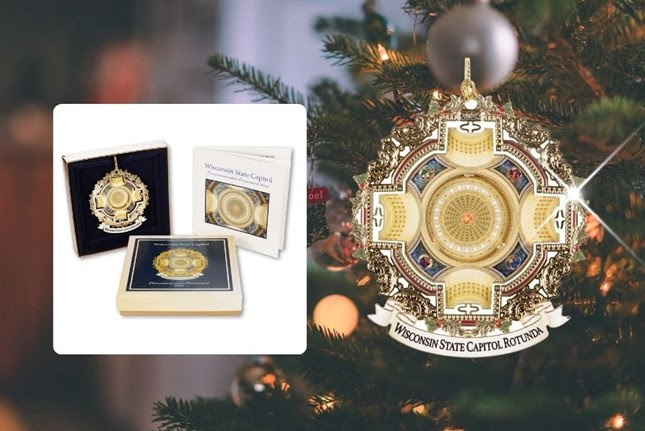 The 2024 Wisconsin State Capitol Christmas Ornament captures the timeless beauty of the dome of our iconic State Capitol.