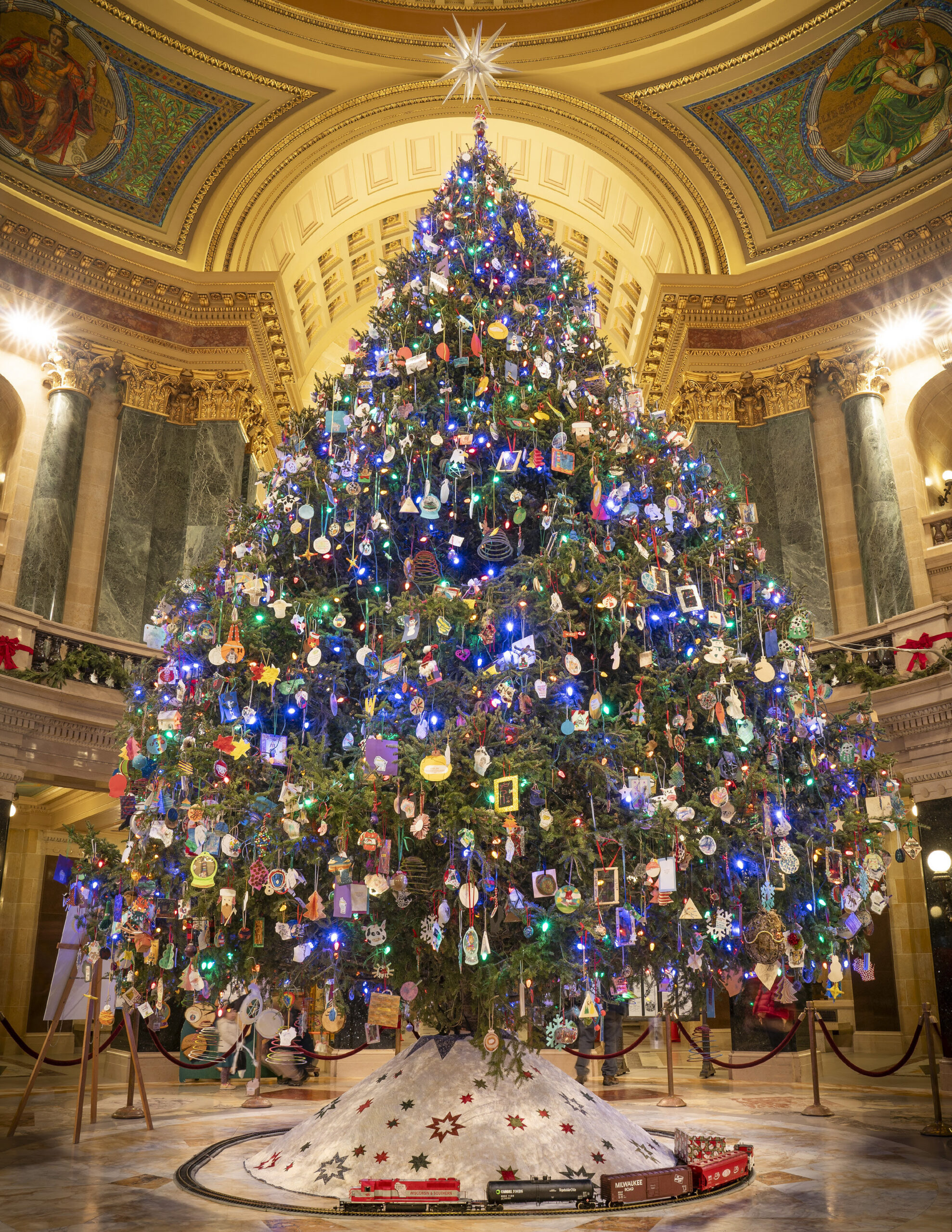 Each year our Capitol Christmas Tree has a theme and this year's theme is, "125 Years of Wisconsin's State Parks."