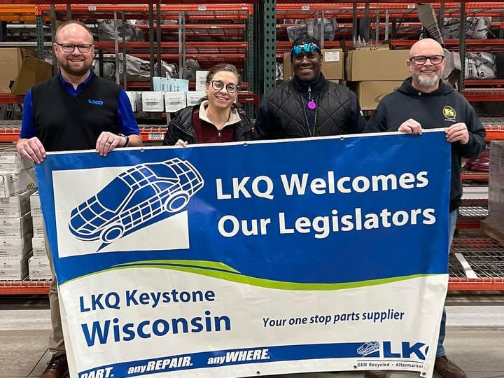 Wisconsin state Sen. Rachael Cabral-Guevara toured the LKQ/Keystone Automotive facility in Appleton.