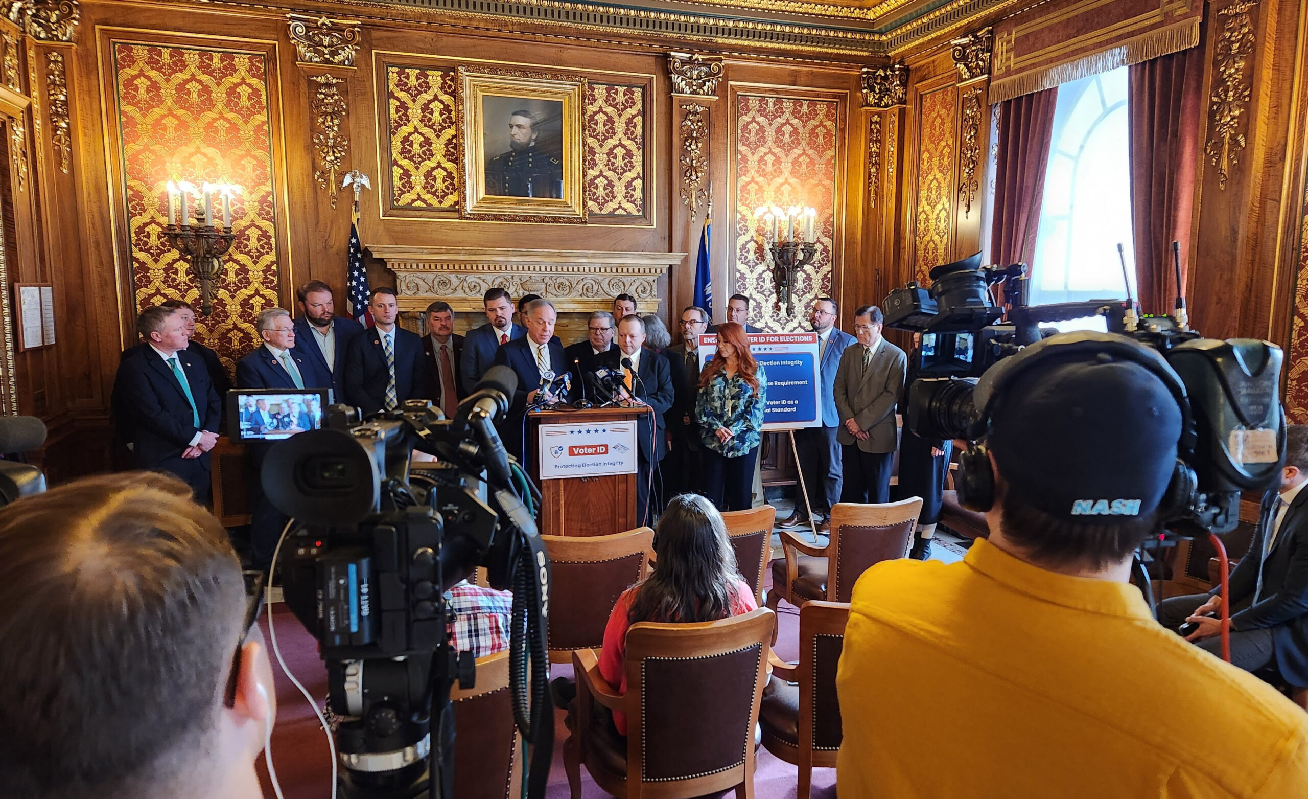 Wisconsin State Rep. Dave Murphy attended a press conference announcing that Legislative Republicans will pass a constitutional amendment requiring voter ID. 