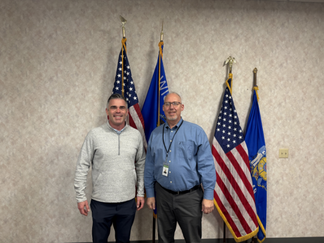 Wisconsin Congressman Tony Wied met with Dean Haen, Director of the Brown County Port & Resource Recovery, to discuss the importance of the Port of Green Bay and its economic impact on the region.