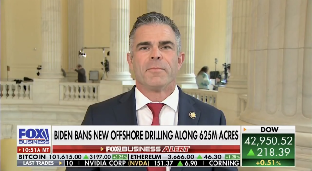 Wisconsin Congressman Tony Wied appeared on Fox Business Live on Tuesday to discuss President Biden's last- minute ban on offshore drilling.