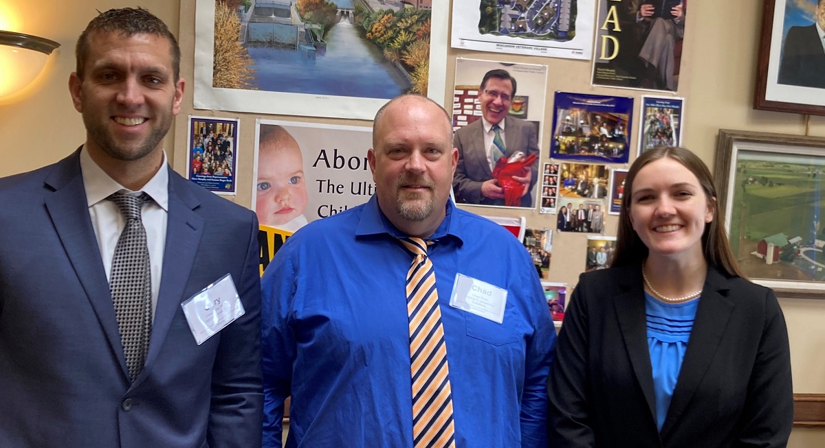 Constituents Cory Ihde, Chad Even and Stephanie Senst visited Wisconsin State Rep. Dave Murphy to discuss spending as part of the American Council of Engineering Companies legislative day in Madison. 