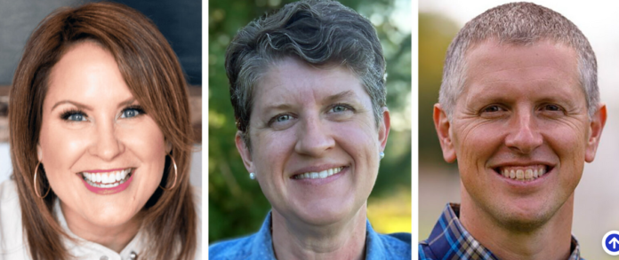 Candidates for Superintendent of Wisconsin's Department of Public Instruction (from left to right) Brittany Kinser, Jill Underly (incumbent), Jeff Wright.