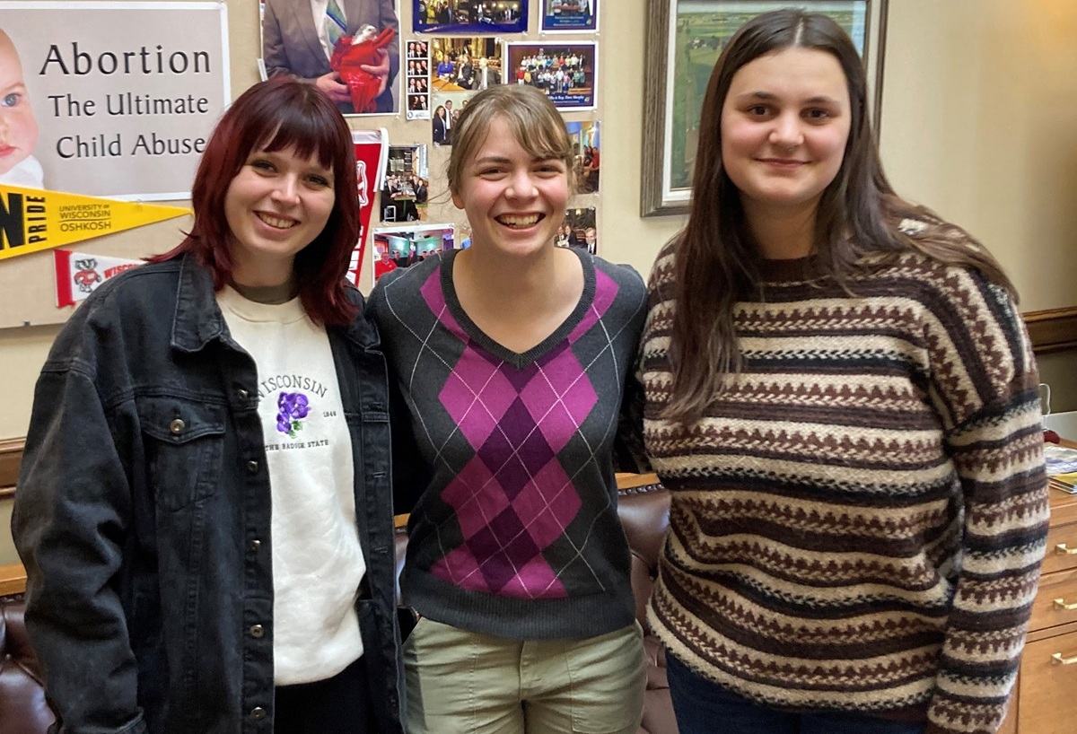 Students from UW-Stevens Point visited Wisconsin State Rep. Dave Murphy's office to discuss agricultural, natural resources and UW System issues.