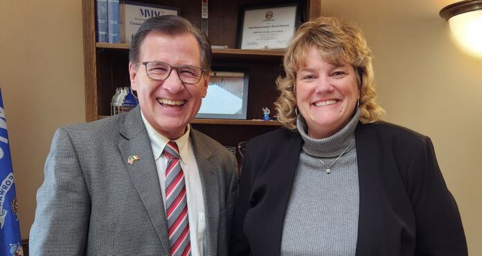 Wisconsin State Rep. Dave Murphy met with Barb Bocik, the Outagamie County Clerk of Courts, to discuss funding of the court system.