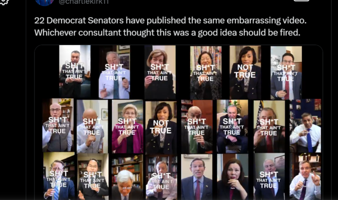 Last Tuesday, 22 Democratic Senators demeaned themselves and their states by simultaneously posting a video campaign they called “Sh*t That Ain’t True.” They have no idea what the American people want.