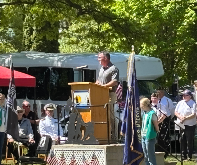 Congressman Tony Wied spoke at the Oconto Memorial Day Observation.