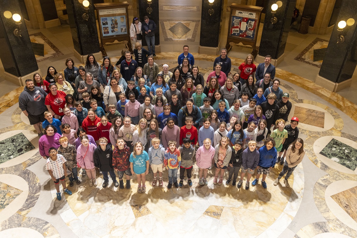 Wisconsin State Rep. Nate Gustafson welcomed Spring Road Elementary’s 4th grade class to the State Capitol. 