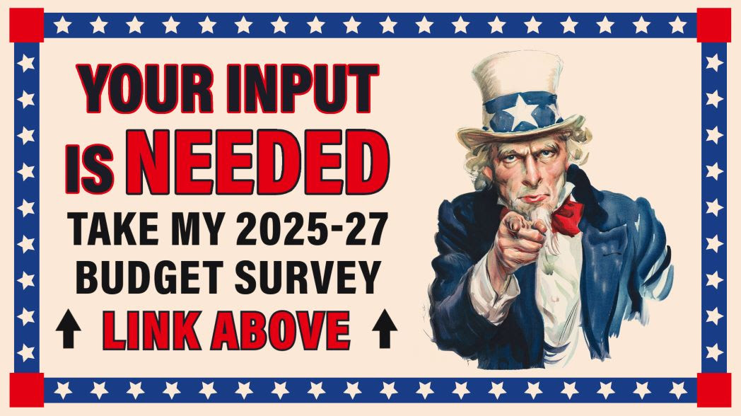 Wisconsin State Rep. David Steffen's budget survey.