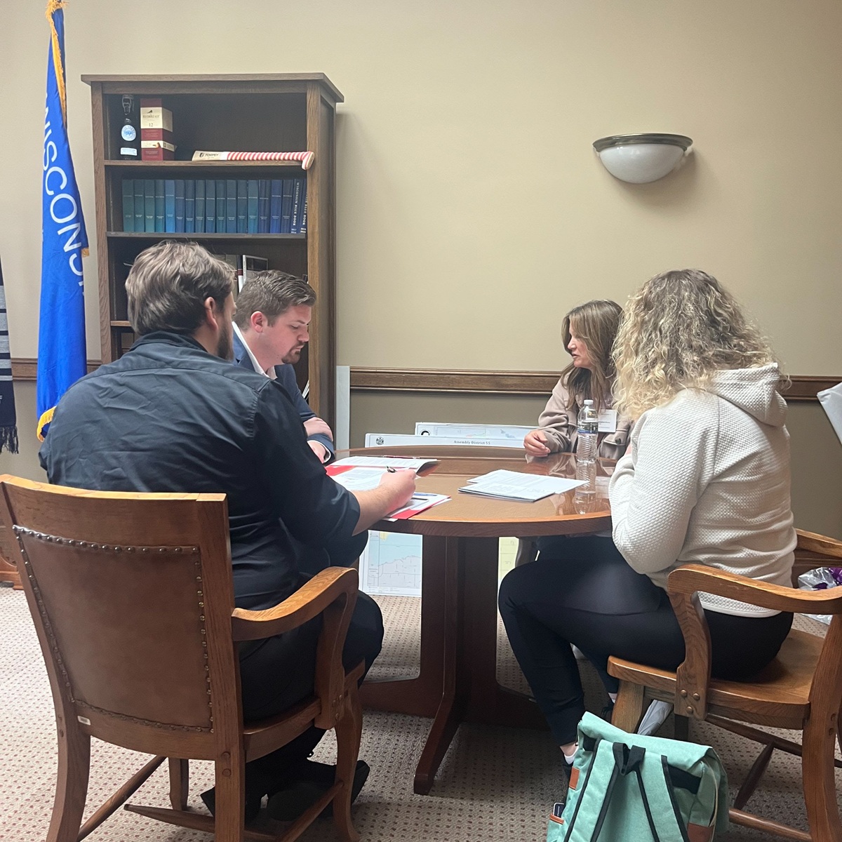 Wisconsin State Rep. Nate Gustafson met with representatives of the Wisconsin Association of School Nurses.
