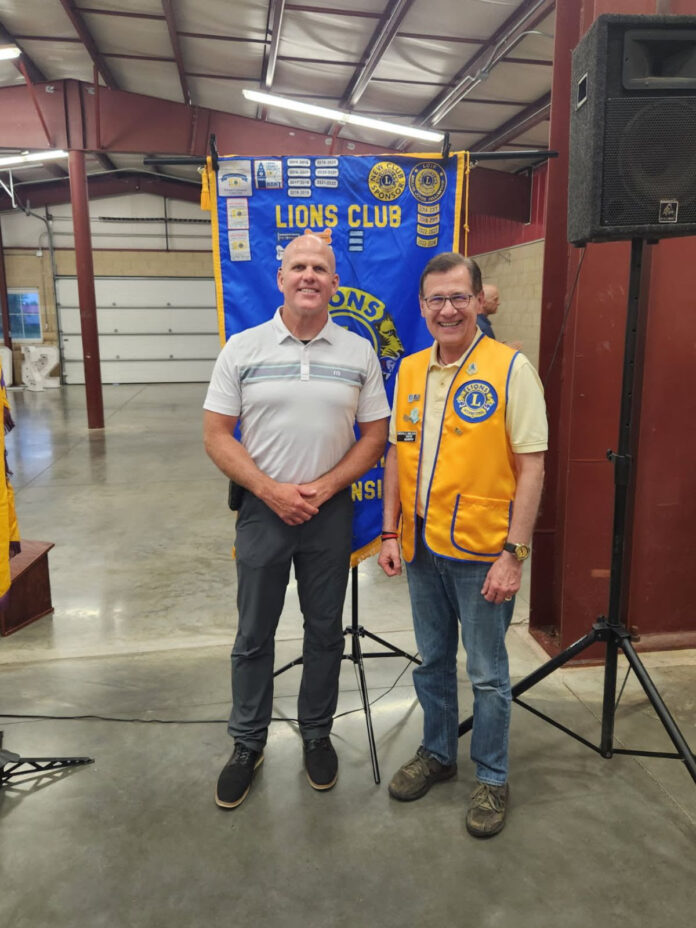 Outagamie Sheriff Clint Kriewaldt was presented the Greenville Lions' Patriot Award.