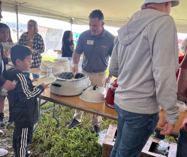 Congressman Tony Wied and his family volunteered at the Kewaunee County Breakfast on the Farm held at EL-NA Farms LLC in Algoma.