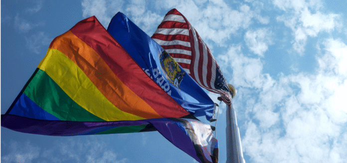 Wisconsin Governor Tony Evers raised the “Progress Pride Flag” over the state capitol and authorized, through Executive Order, state buildings and all jurisdictions within the state of Wisconsin to fly the Progress Pride Flag.