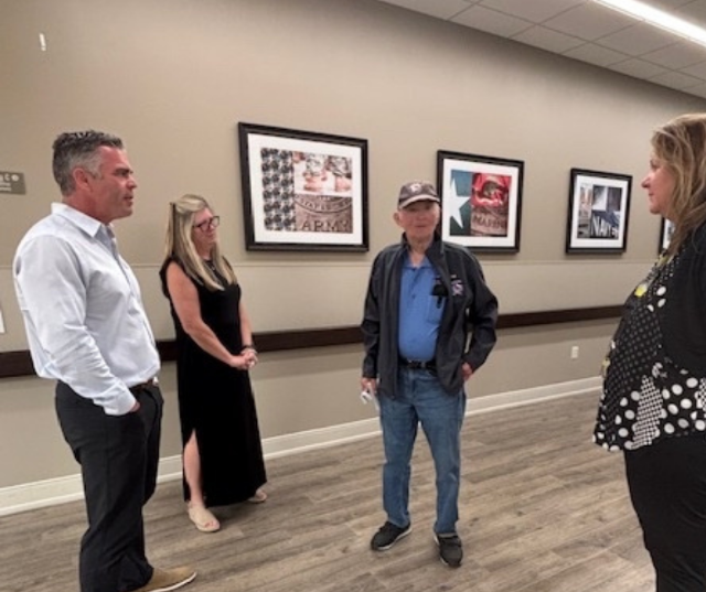 Congressman Tony Wied visited the Wisconsin Veterans Home at King. informed women