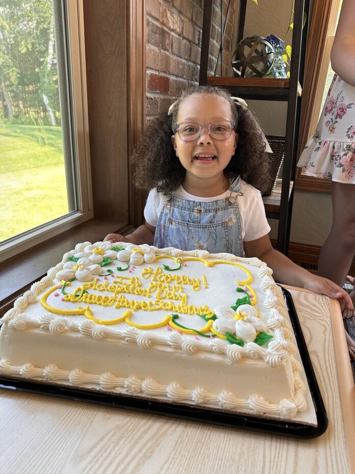 Wisconsin State Rep. David Steffen attended the adoption of Grace, a six year old girl who was the final foster child at Innovative Care Services in Green Bay.