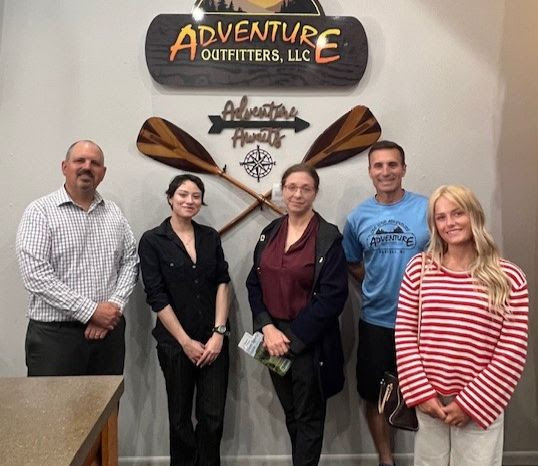 Wisconsin State Sen. Rachael Cabral-Guevara visited with constituents at Adventure Outfitters.