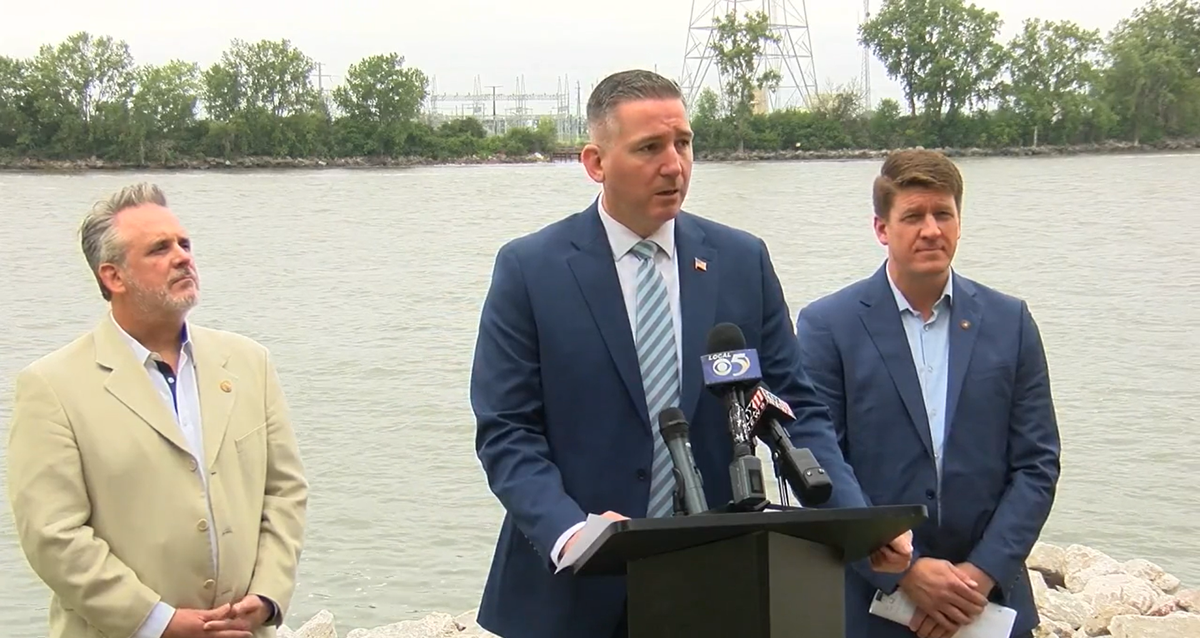 Wisconsin State Rep. David Steffen and colleagues were at the Port of Green Bay to discuss the $20 million in the state budget to support port development.
