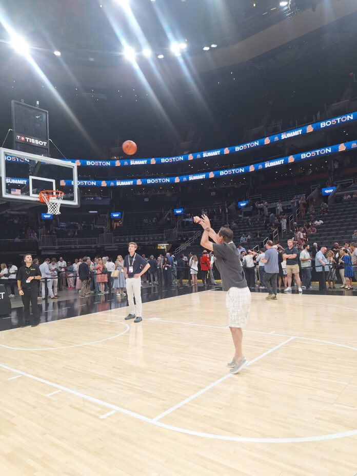 While attending a meeting of NCSL, Wisconsin State Rep. Dave Murphy played basketball at the home of the NBA Boston Celtics.