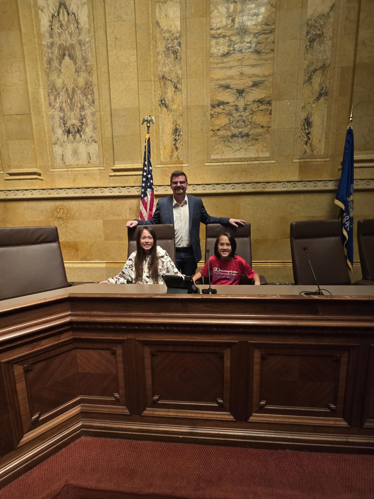 Wisconsin State Rep. Nate Gustafson hosted constituents from Butte Des Morts at the Capitol this week.