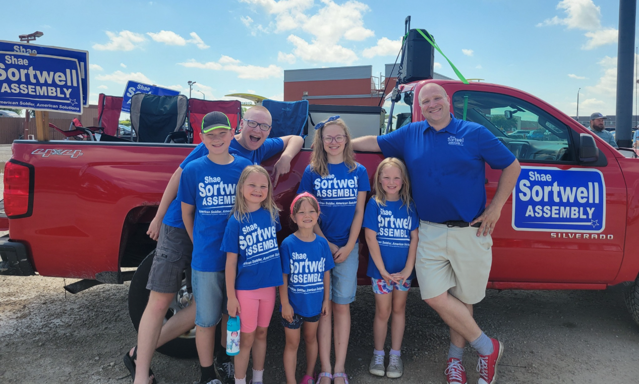 Wisconsin State Rep. Shae Sortwell and his family participated in the Denmark Lions parade.