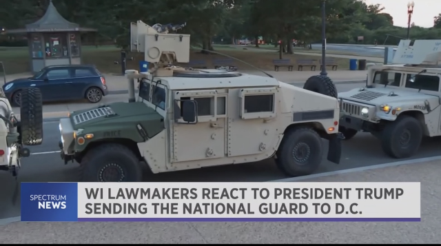 Congressman Tony Wied supports President Donald Trump's decision to deploy the National Guard in Washington, DC.