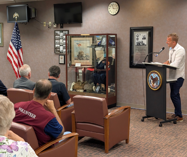 A member of Congressman Tony Wied's staff attended the plaque dedication ceremony at the John H. Bradley VA Clinic in Appleton.