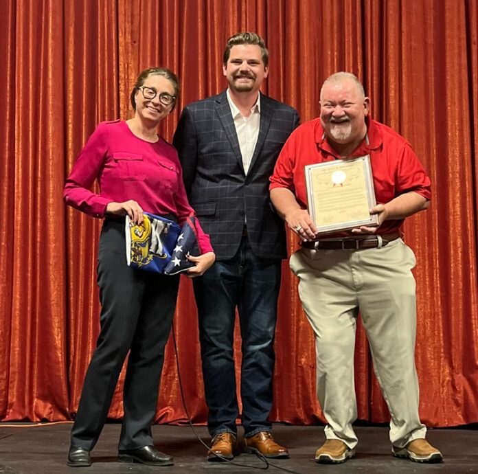 Wisconsin State Sen. Rachael Cabral-Guevara and State Rep. Nate Gustafson recognized Lieutenant Colonel (Ret.) Michael Hert of Oshkosh for his extraordinary service to our country and community.