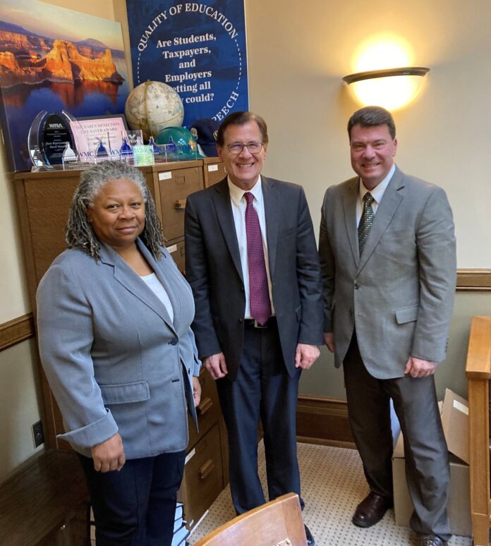 Jennifer Bias, and Steve Knudson from the Public Defenders office stopped by the office of State Rep. Dave Murphy to discuss a shortage of public defenders in Wisconsin.